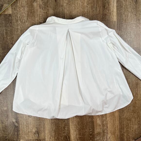Carolina Herrera White Blouse oversized cocoon style shirt - Picture 2 of 8